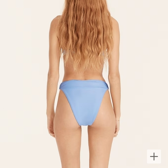 NWT J. CREW High Rise high cut 80's cut cheeky bikini bottoms in sky blue - Picture 4 of 4